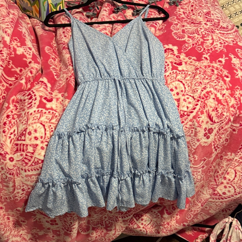SHEIN Light Blue Floral Dress